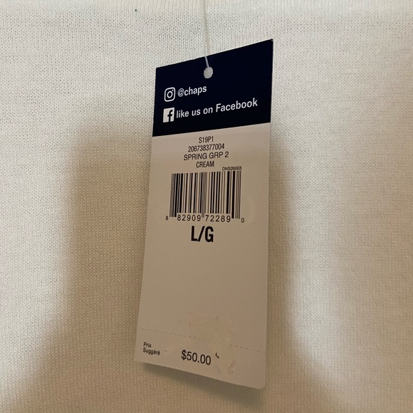 Chaps lightweight cotton knit mock neck tee NWT - Picture 6 of 6